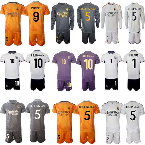 Kids Jude Bellingham Soccer Jersey Set kit 2025 Kid Soccer UK FR Germany Portugal Jersey Ronaldo 7 Infants Mbappes Soccer Shirts European Cl