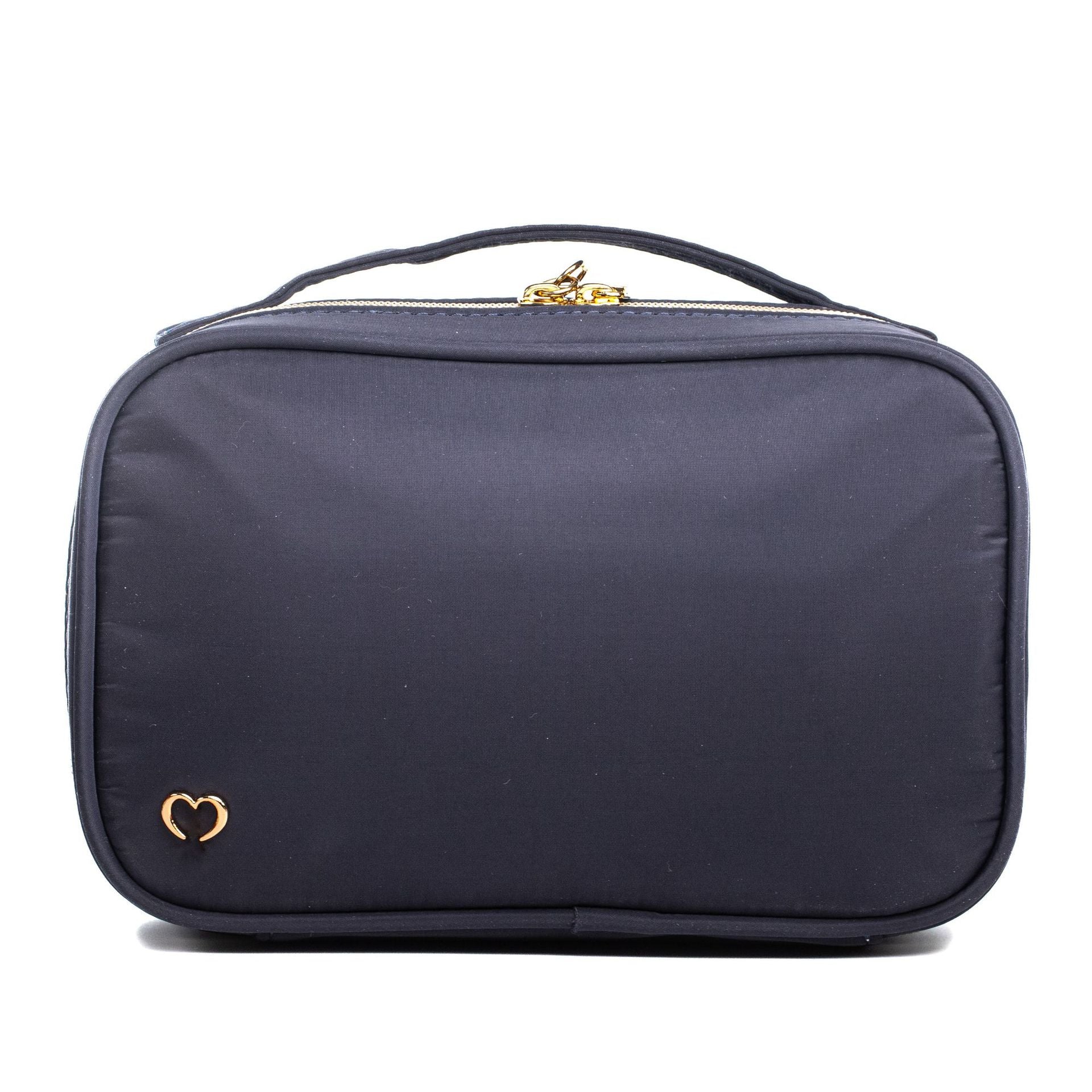 111-35Small floral quilted cosmetic bag travel skincare zipper bag