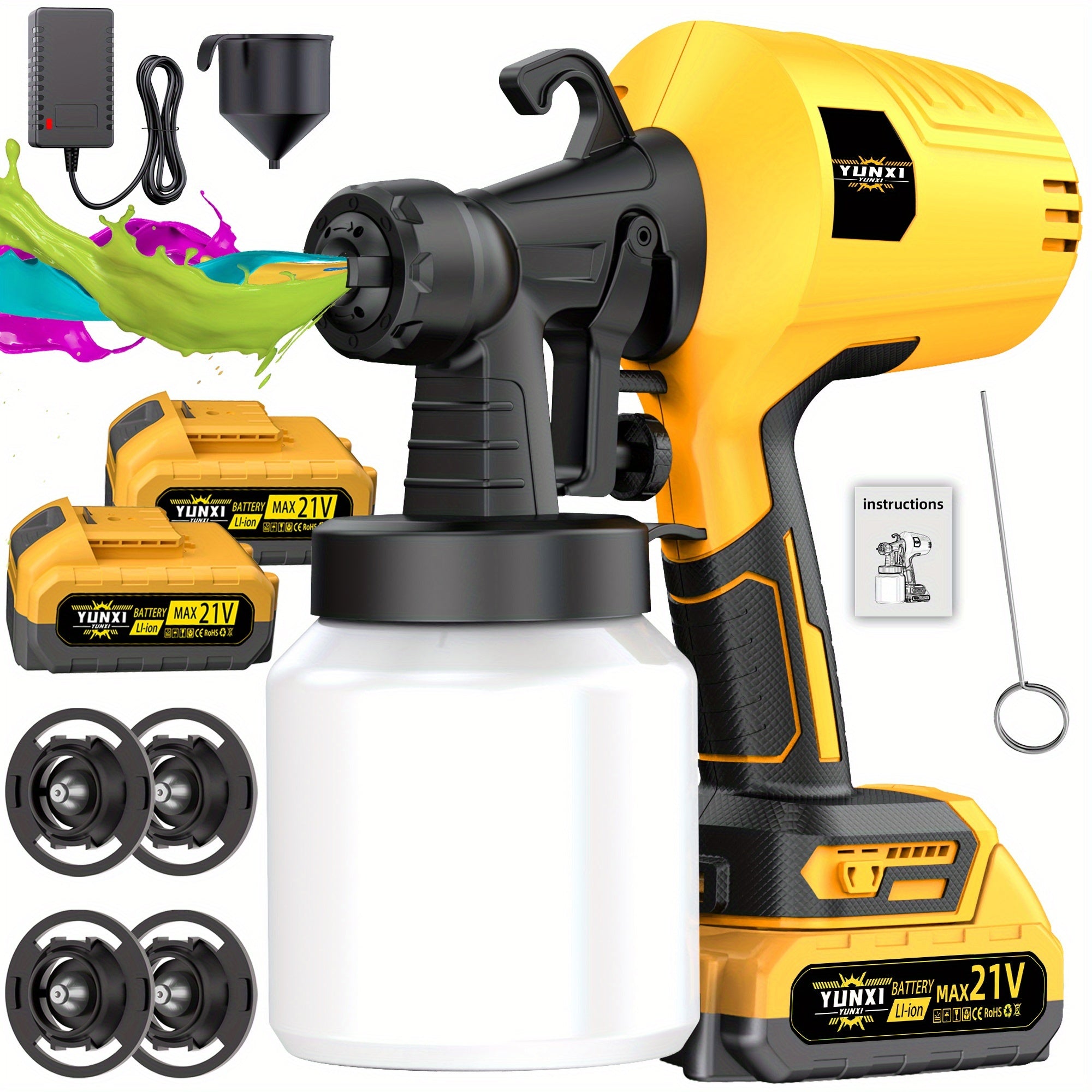 TEMU High Voltage Electric Airless Spray Gun Hvlp Spray Gun, Multiple Spray , 27.05 Ounce Capacity, Easy To Clean, Suitable For Home, Furniture,