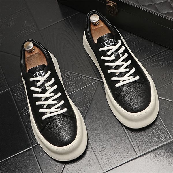 Luxury Designer Dress Wedding Shoes Fashion Leather Breathable Versatile Casual Sneakers Round Toe Thick Bottom Walking Trainer Office Leisu