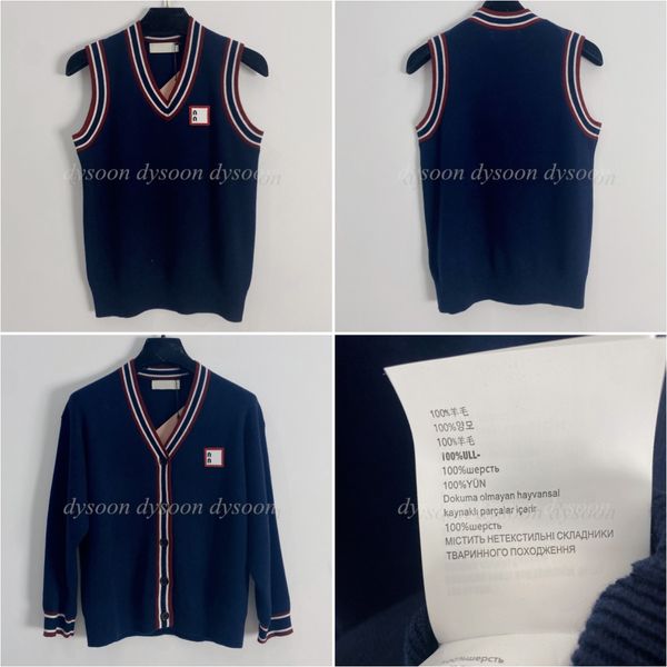 Premium Quality Women Vest Fashion Knitting Cardigan V-neck Navy Blue Size SML With Dust Bag 29685