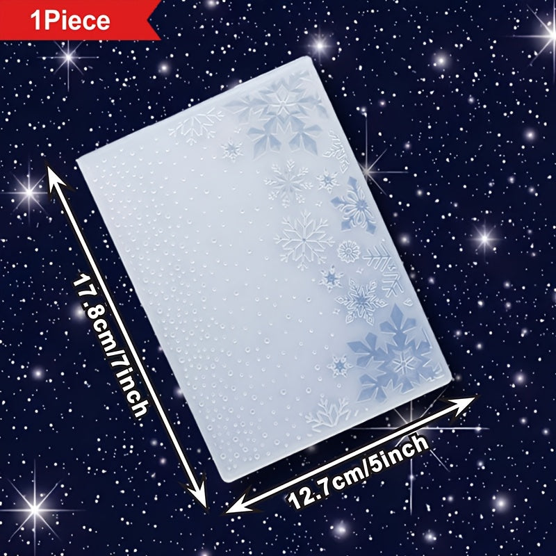 TEMU Christmas Embossing Folder For Diy Scrapbooking, Transparent 3d Texture Card Making Template, Plastic Craft Paper Tool For Photo Albums, Scene