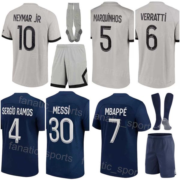 2022-23 Men Youth Club FC 5 MARQUINHOS Soccer Jersey Set 10 NEYMAR JR 25 MENDES 7 MBAPPE 30 M E S S I 19 SARABIA 23 DRAXLER 2 HAKIMI Footbal