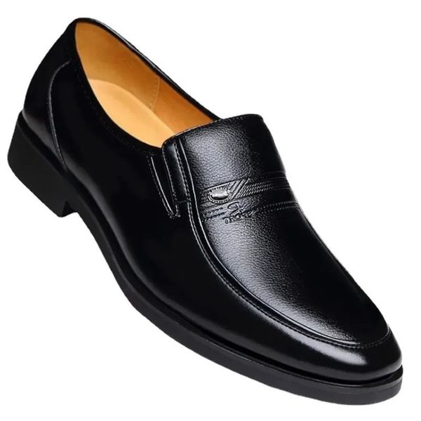 Leather mens formal shoes mens Loafers dress Moccasins breathable smooth black driving shoes Plus size 38-44 241022