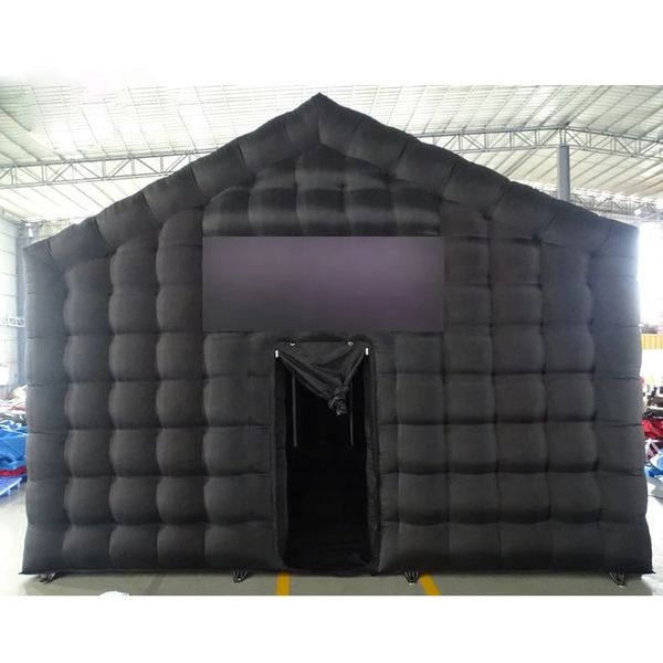 wholesale Giant Custom Portable Black Inflatable Nightclub Cube Party Bar Tent Lighting Night Club For Disco Wedding Event with blower