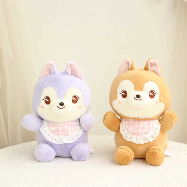 Plush Dolls Fashionable plush toy bib Squirrel object animal soft filling high-quality throw pillow bowl doll Christmas gift J240410