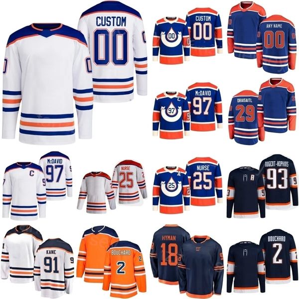 Edmonton Oiler Hockey Jersey Leon DraisaitlEvan Bouchard Jeff Stuart Skinner Darnell Nurse Brett Kulak Corey Perry Derek Ryan Mattias Janmar