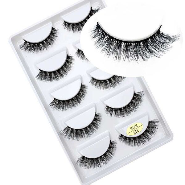5 Pairs Faux 3D Mink Eyelashes Hair Soft False Lashes Fluffy Wispy Thick Lashes Handmade Eyelash Extension Eye Makeup Tools New Y240813