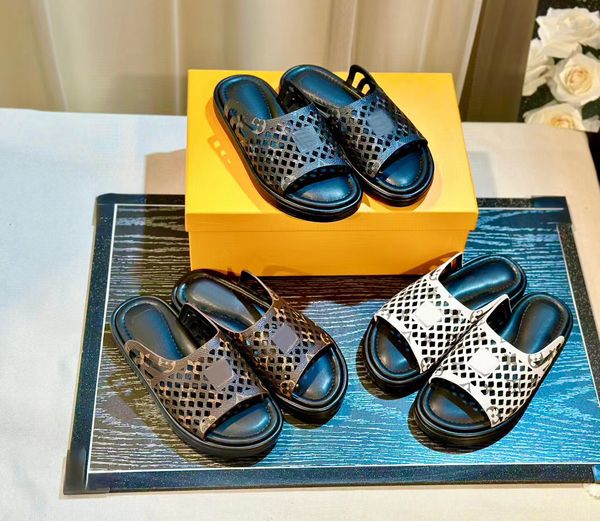 Designer Shoes Waffle Mule slipper fashion Men Women Casual ventilate Scuffs sandal luxury leather Rubber Beach sandal Size 35-41