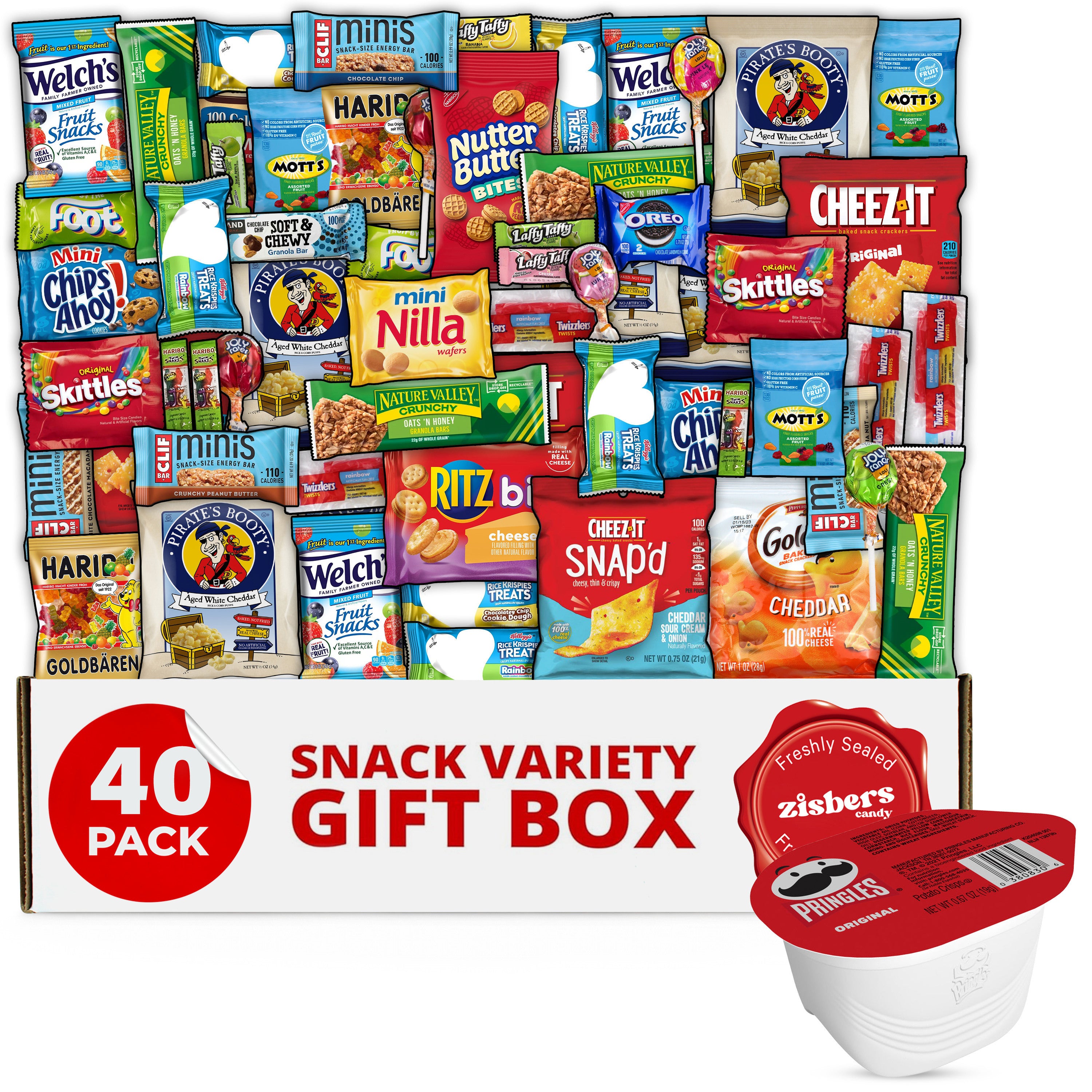 TEMU Snack Box Care Package 40 Count Gift Box - Large Variety Snacks & Treats For College Students, Adults, Kids, And Office Treats