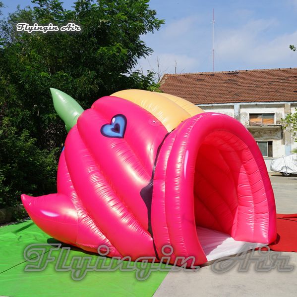 Customized Advertising Inflatable Tent 5m*3m Giant Animal Mascot Colorful Cartoon Blow Up Fish Booth For Amusement Park Decoration