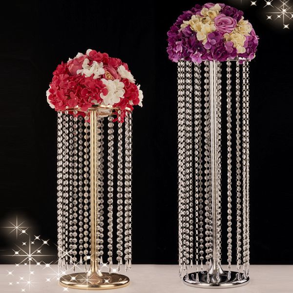 Wedding Ferris Wheel Candle Holders Crystal Acrylic Beads T Stage Road Lead Weddings Main Table Centerpiece Flower Stand Home Decorative