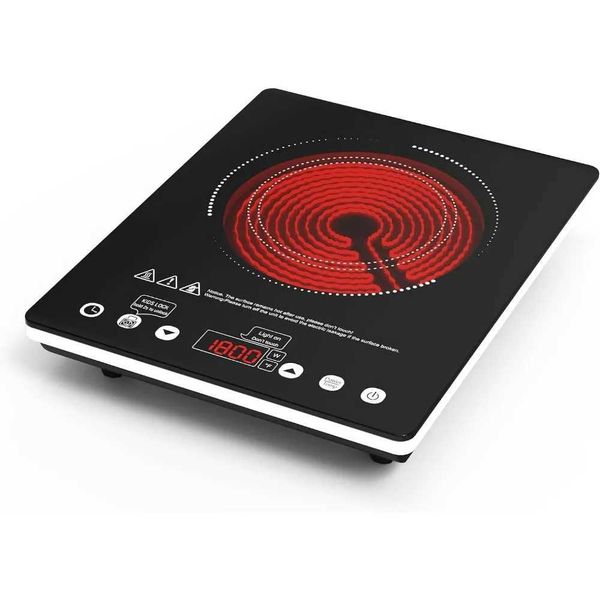 Induction Cooktop 1800W electric heating plate 110V plug-in tabletop child safety lock timer 9 power levels suitable for all Cookware B24090