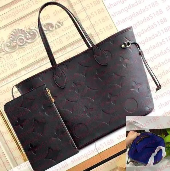 2024 Designer Bag 2pcs-Set Naverfull Enbossed Flower Women Handbag Shoulder Bags Fashion Composite Lady Clutch Luxury Tote Bag shopping Fema