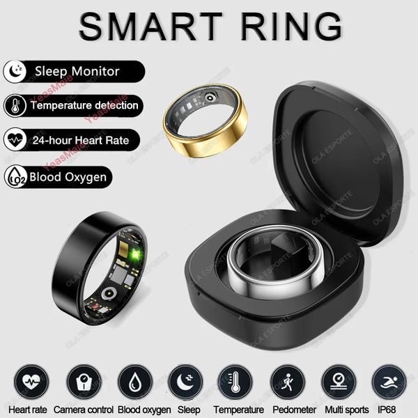 Smart Ring Suitable for Xiaomi Mens 5ATM Waterproof Temperature Health Monitor Heart Rate Sleep Monitor Sports Tracker Smart 241211