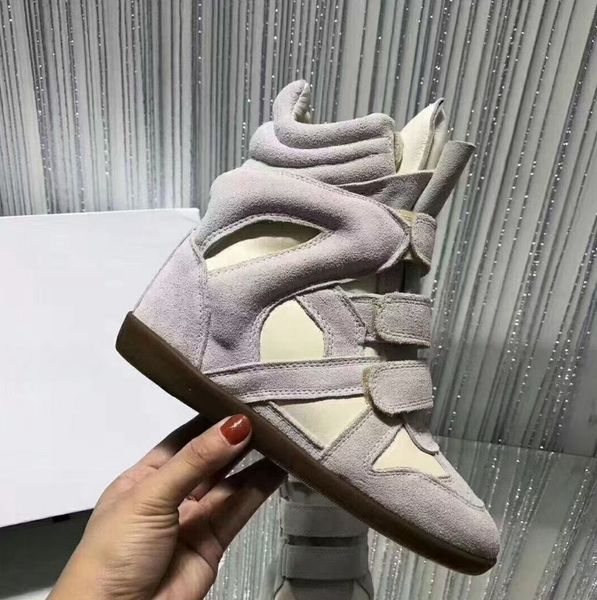 designer Boots Trekking Shoes Genuine Leather Isabel Boots Leather-Trimmed Suede Wedge women Sneakers Fashion Show New Shoes high-top sneake
