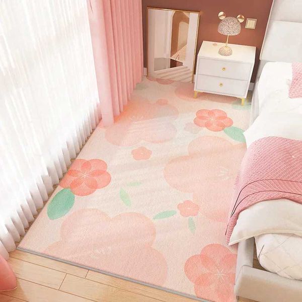 Nordic Style Carpets for Living Room Large bedroom decoration Bedside table carpet Soft childrens floor mat Home pink plush carpet X240928