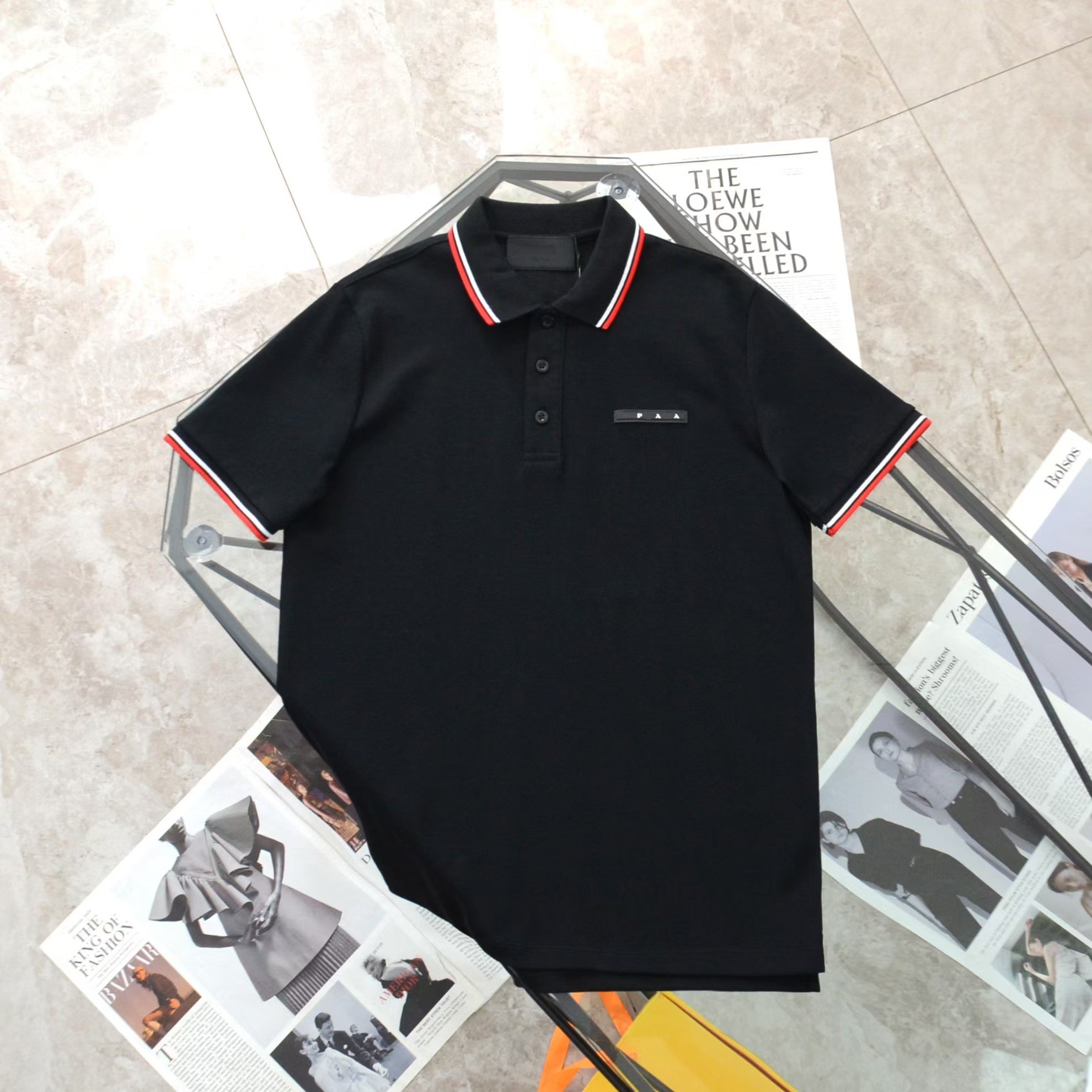 designer fashion top high quality business clothing embroidered collar details short sleeve polo shirt mens tee m-2xl