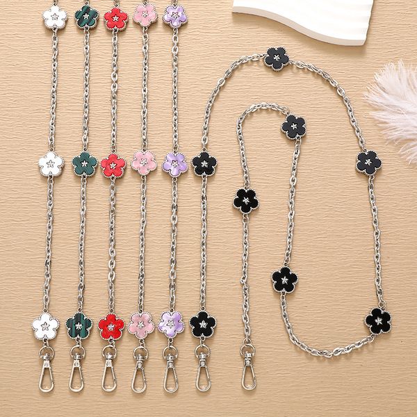 ddmygifts Versatile new metal phone case keychain rope hanging decoration bag pendant long diagonal cross chain for women A