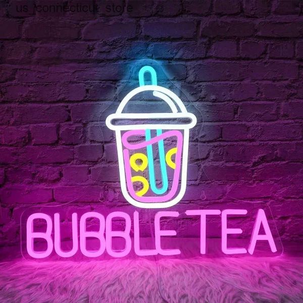 Bubble milk Boba tea LED beverage store display logo wall decoration L240910