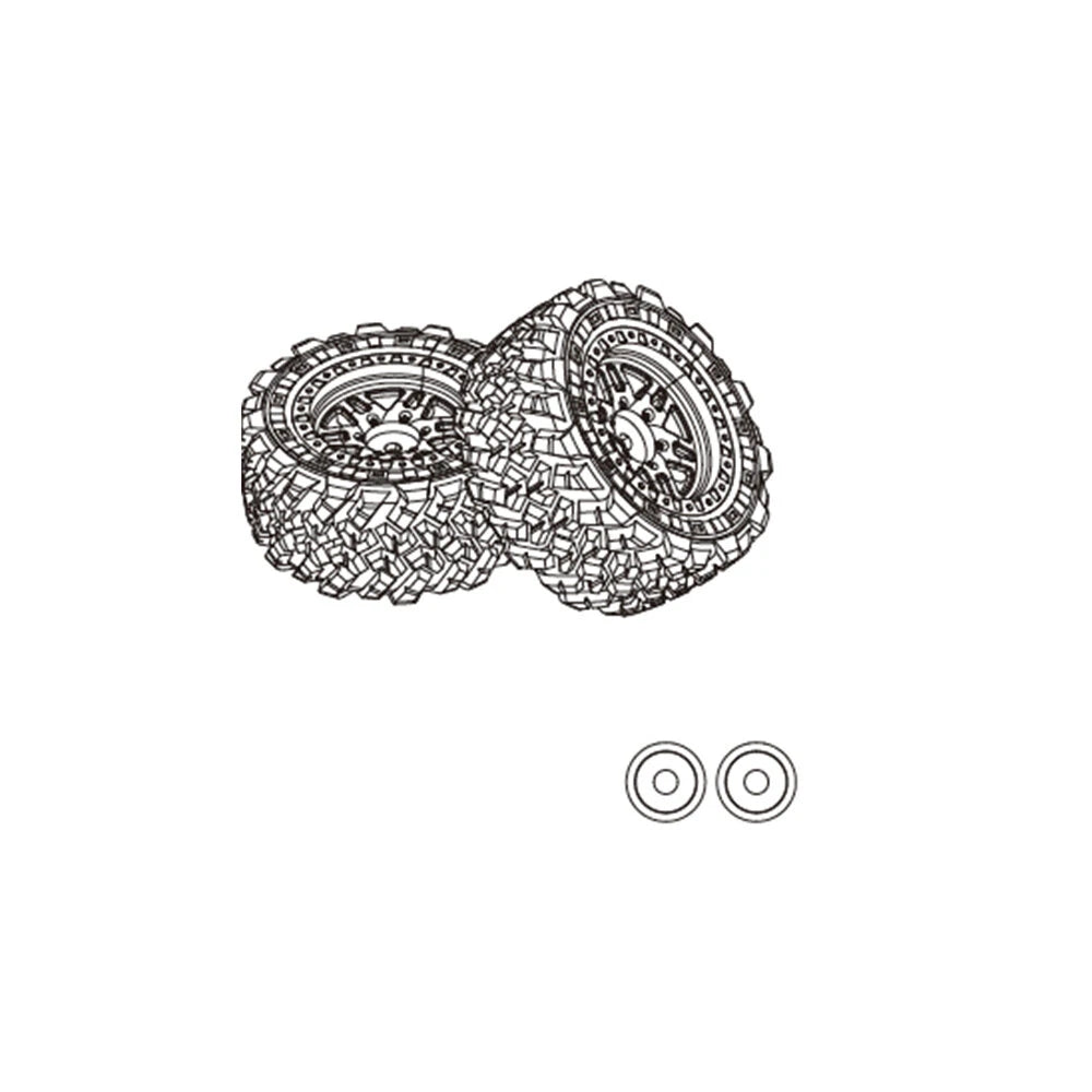 MJX 14209 14210 RC Car Tires Pair Spart Parts 14300D1 14300D2 14300E1 14300E2