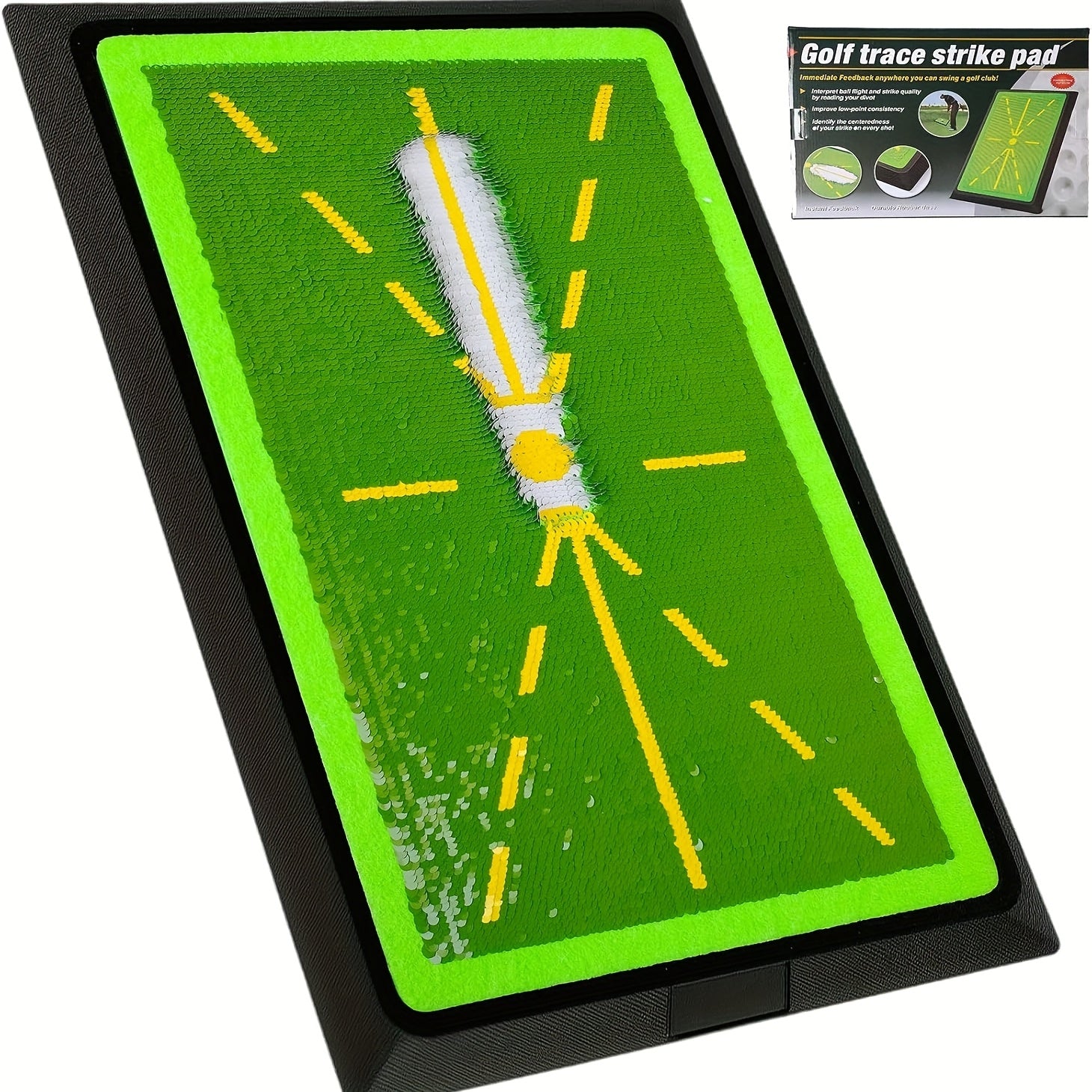 TEMU Golf Mats Practice Indoor, Golf Hitting Swing Path Mats With Non-slip Rubber Backing, Swing Training Accessories, Ideal Gifts For