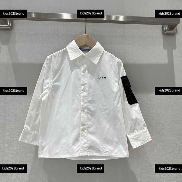 Kids Clothing Baby Shirt Child Blouses Autumn Contrast pockets on sleeves Tide Goods letter printing SIZE 100-160 CM Feb28