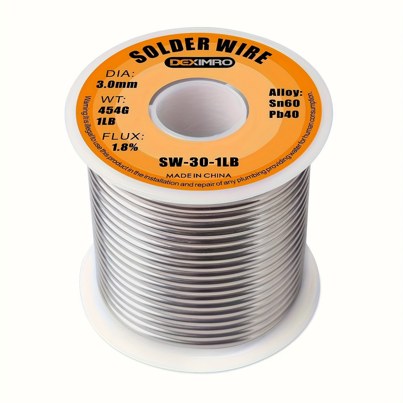 TEMU Deximro 60-40 Solder Solder Wire Electrical Soldering, Soldering Wire (3.0mm, 1lb), Circuit Board Repair, Projects, Solder, Precision Solder,