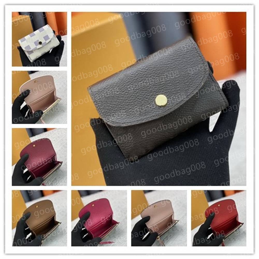 Luxurys Designer M41939 rosalie bag coin purse Small wallet Card Holders Men Pouch Women&#039;s CardHolder Genuine Leather brown flower Key wallets