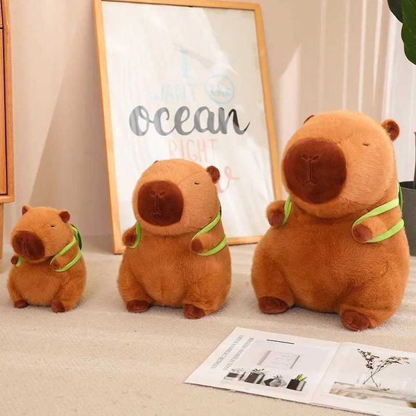 Cute Capybara With Backpack Plush Toys Sitting Lovely Cartoon Animals Stuffed Dolls Holiday Gift Home Decor Sofa Plush PillowsXJ241019