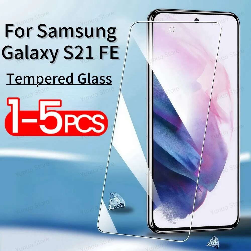 1-5PCS Tempered Glass Galaxy S21 FE 5G 4G Screen Protector Anti Scratch Clear HD Protective Film For Samsung S21FE