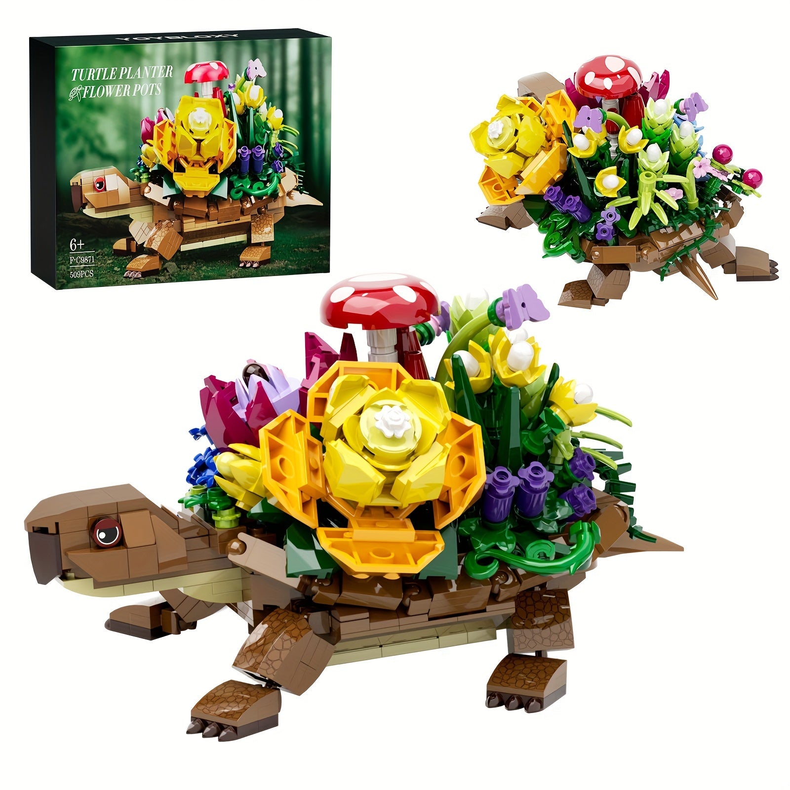 TEMU 510pcs Turtle Planter Block Set - Christmas, Birthday And Valentine's Day Gifts - Durable Material Handmade Puzzle Exquisite Toys - Ideal Gift