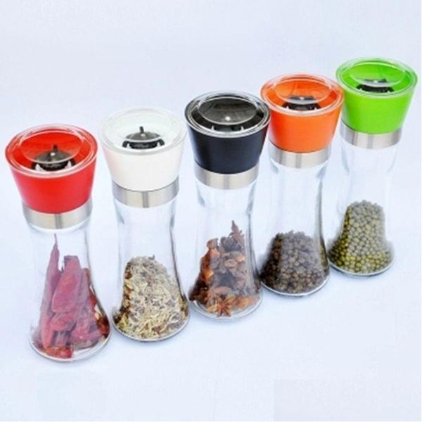 Mills Kitchen Creative Glass Pepper Grinder portátil pó portátil Garrafa de tenda de sal grossa VTKY2250 Drop Dat entre Home Garden Dini Dhi