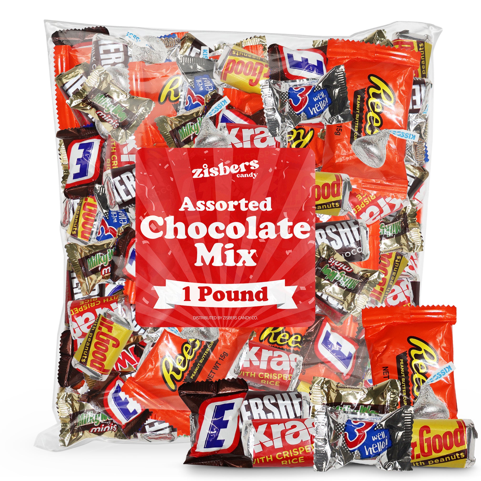 TEMU Assorted Chocolate Mix - 1 Pound Bulk Bag Of Individually Wrapped Chocolates - Perfect For Halloween Trick-or-treat, Candy Bowls, Parties,