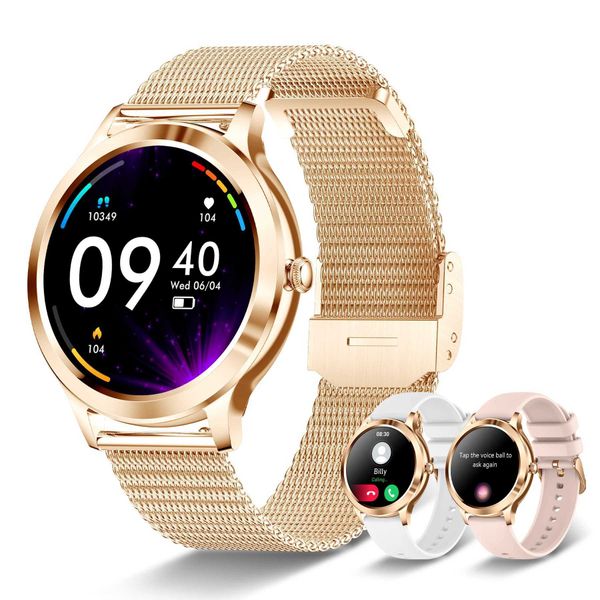 Womens smartwatch - advanced fitness tracker with wireless calling music time display step count and calorie burning T241213
