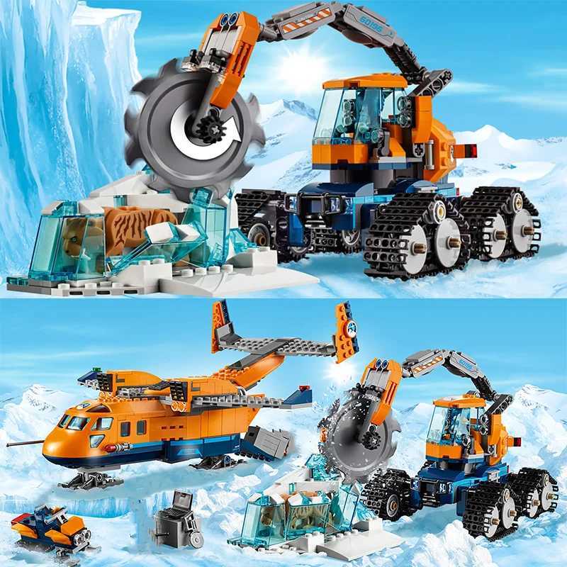 Compatible Brands Brick Sets Series Building Blocks Arctic Supply Plane Tracked Icebreaker Ice Scooter MOC Toys for Kids Gift Y250521