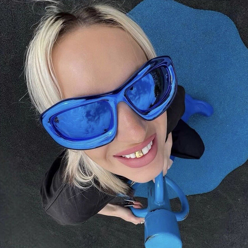 Oriental Fusion Y2K Over sized Bubble Sunglasses Fashion Statement Shades 2025 Design