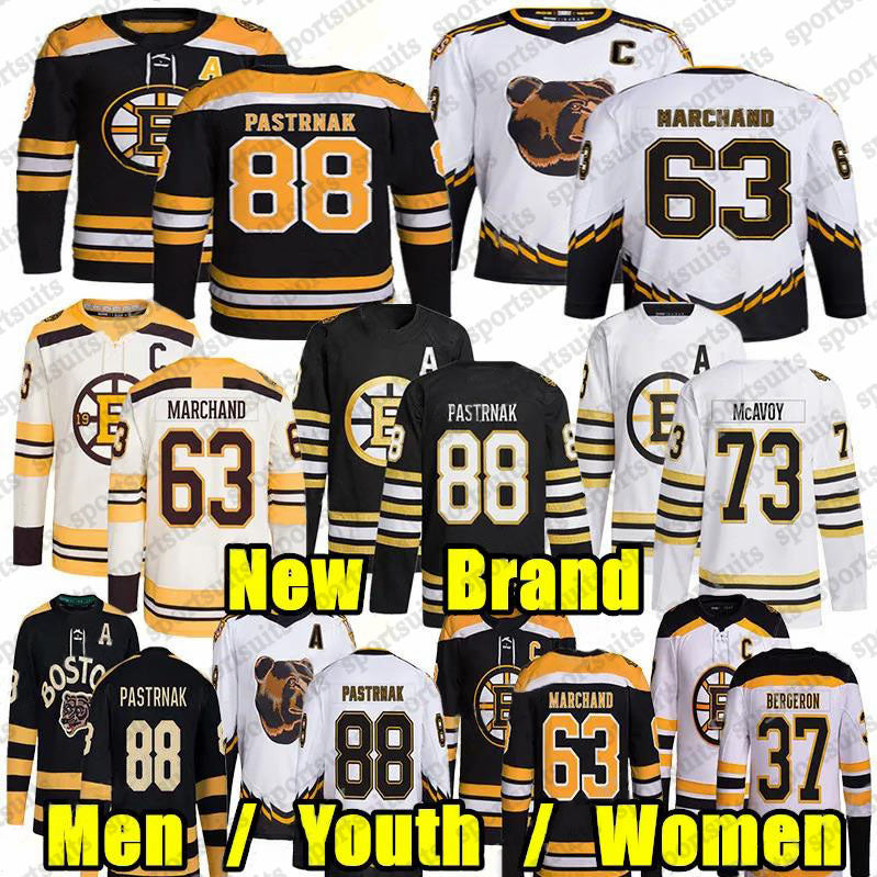 88 David Pastrnak Bruins 2023-24 100th hockey Jersey Patrice Bergeron Charlie Coyle Jake DeBrusk Brad Marchand Charlie McAvoy Jesper Boqvist Linus U