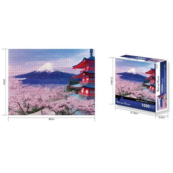 Puzzles Jigs Puzzle 1000 Pieces for Adults Mount Fuji Famous Japanese Beautiful Landscape Challenge Game For Family Gift