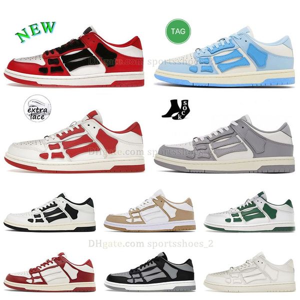 Designer Skel-top shoe Casual Shoes Skelet Bones Low Skel Skeleton Women Men Retro Sneakers Black White Genuine Leather Shoe Trainers