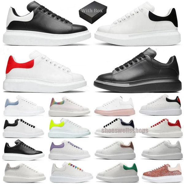 Designers Oversized Men Casual Shoes Veet Espadrilles White Black Leather Suede Women Flats Lace Up Platform s Traine Sneakers EUR36-46 A+