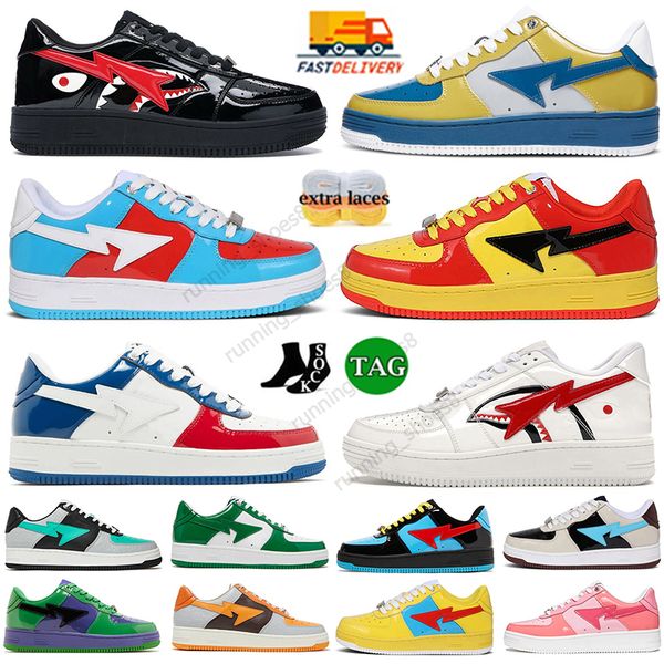 Classical SK8 Sta Platform Designer Running Shoes sneaker Patent leather Midnight Navy Blue wine Red Grey green Beige Pink Orange camo Black