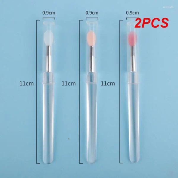 Makeup Brushes 2PCS Washable Convenient Durable Stylish Cosmetics Lovers Portable Lip Care Routine Brush No Staining