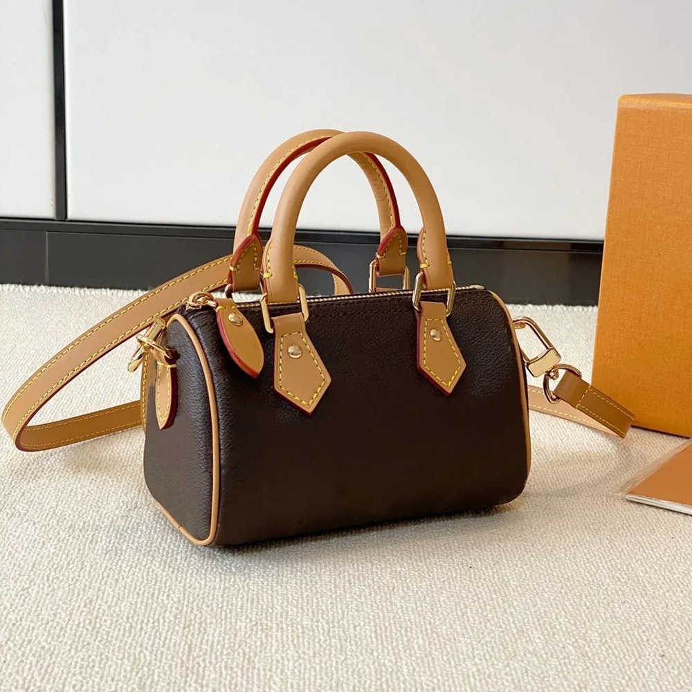Bags Shoulder Bags Top Designer Mini Nano 16cm Shoulder Bag Women Leather Denim Crossbody Luxury Brand Embossed Tote Purse Brown Flower Handbag