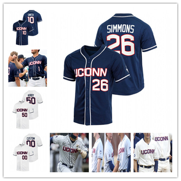 Ncaa UConn Huskies College Baseball Jerseys KOREY MORTON ERIK STOCK BEN HUBER CASEY DANA DAVID SMITH MATT GARBOWSKI T.C. SIMMONS DONLAN ZACH BUSHLIN