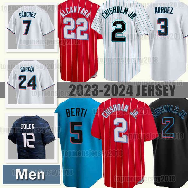 2 Jazz Chisholm Jr. Jersey Sandy Alcantara Baseball Jon Berti Miamis Max Meyer Luis Arraez 17 Vidal Brujan Jesus Sanchez Marlins Avisail Gar
