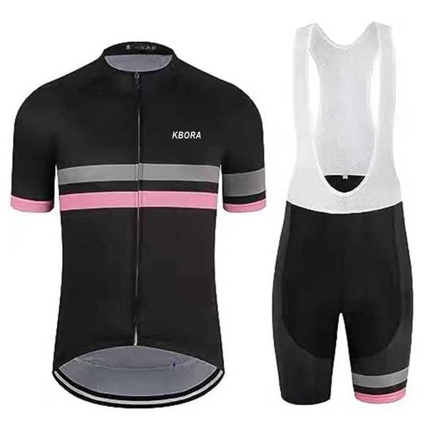 Cycling Jersey Sets KBORA 2023 Mens Cycling Clothing Breathable Mountain Bike Suit Short Sleeve Sports Jersey For Summer H241214