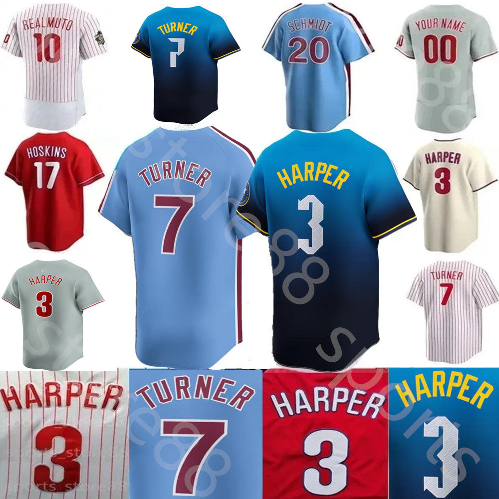 Custom S-4XL 3 Bryce Harpe Jersey 7 Trea Turner 17 Rhys Hoskins 10 JT Realmuto Men Women Youth any name 5 Stott 28 Bohm PHILLy 8 Castellanos jerseys