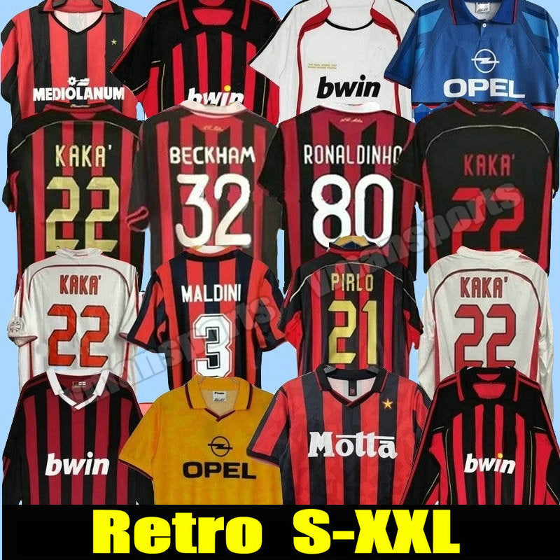 11 12 Retro shirts home 93 94 95 96 97 Gullit SOCCER JERSEY 02 03 04 05 Maldini Van Basten football KAKA Inzaghi 06 07 2009 PIRLO SHEVCHENKO BAGGIO