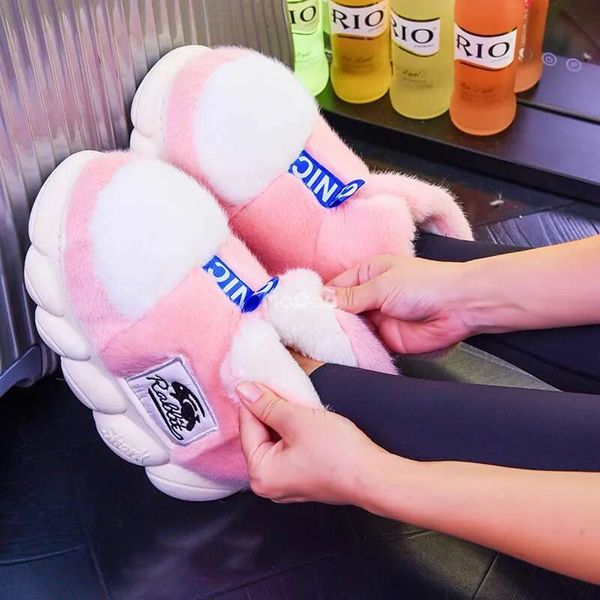 Women Winter Warm Shoes 2023 Plush ing Indoor Cotton Slippers Couple Platform High Top Snow Boots Female Male Home Slipper
